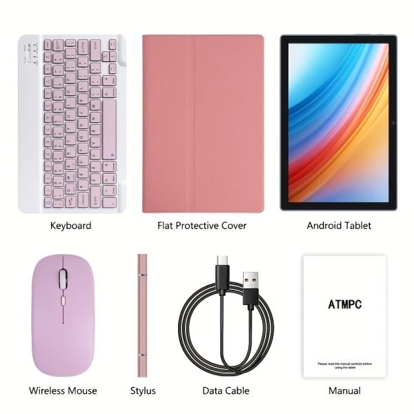 Tablet de 10.1 Pulgadas con Sistema Operativo Android 14, Tableta 2 en 1 con Teclado, Ratón, Funda, Estilete, 128GB ROM 12GB 4GB+8GB RAM Ampliable, Doble Cámara, Procesador de Ocho Núcleos, Pantalla Táctil IPS Alta Definición 1280*800, GMS Tab, Wi-Fi 5G y 6, Google, Tableta - Image 5