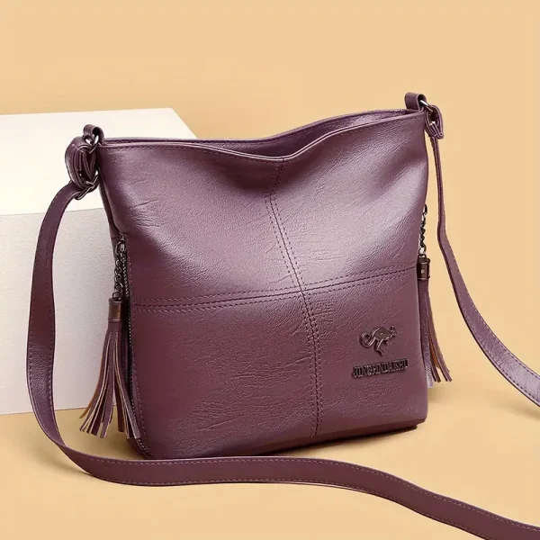 Bolso De Cubo De Cuero Vegano De Moda - Image 2
