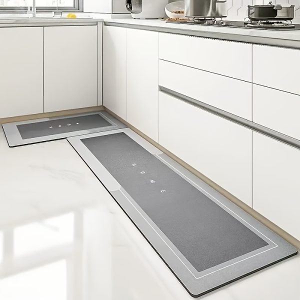 1 pieza/2 piezas Alfombra de Cocina de Barro de Diatomeas de Alta Calidad, Absorbente y Secado Rápido, Suela Antideslizante de Goma, Lavable a Máquina, Ligera, Color Sólido, Rectangular, Poco Pelusa, 100% Poliéster, Adecuada para Baño, Sala de Estar, Cuarto de Lavandería, Entrada - Image 7