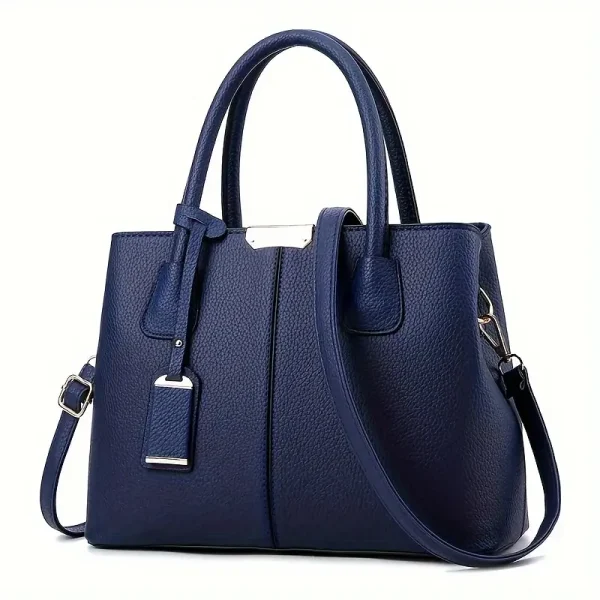 Elegante bolso de mano negro con correa de hombro extraíble - Image 3