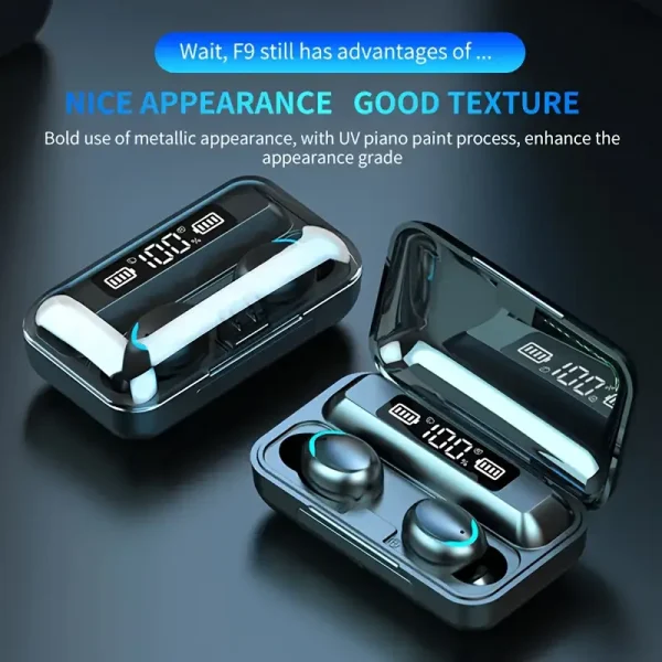 Audífonos Inalámbricos F9 TWS Hi-Fi Stereo - Auriculares - Image 3