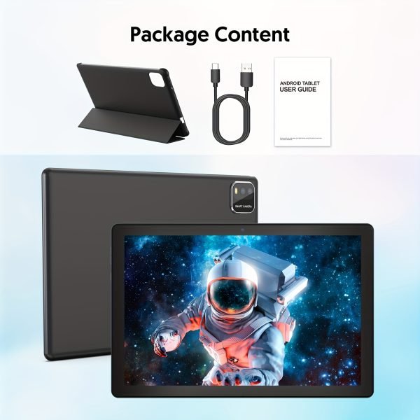 Tableta Android 15 de 10,1" con teclado, ratón y estilográfico - 3GB de RAM, 64GB de ROM + 1TB de almacenamiento expandible, procesador de 4 núcleos, pantalla táctil IPS de 1280x800, altavoces dobles, cámara de 8MP + 2MP, batería de 6000mAh de larga duración, ideal para trabajo en la oficina, viajes y estudios - Negro, tableta de oficina | Diseño de tableta elegante | Batería duradera, tableta Android, tableta, Pad - Image 3