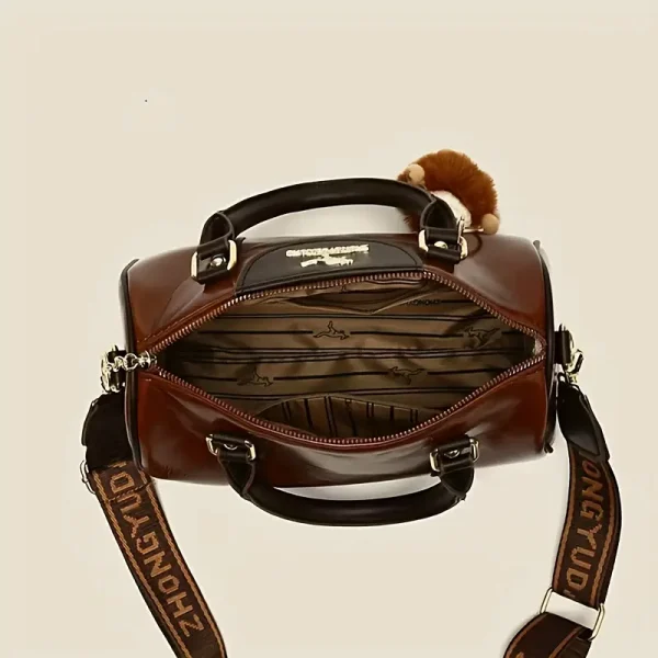 Estiloso Bolso de Mano Retro Marrón Oscuro para Mujer - Image 3