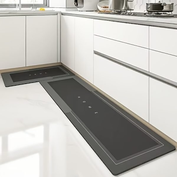 1 pieza/2 piezas Alfombra de Cocina de Barro de Diatomeas de Alta Calidad, Absorbente y Secado Rápido, Suela Antideslizante de Goma, Lavable a Máquina, Ligera, Color Sólido, Rectangular, Poco Pelusa, 100% Poliéster, Adecuada para Baño, Sala de Estar, Cuarto de Lavandería, Entrada - Image 5