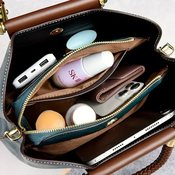 El Bolso de Mano Wo con Correa Ajustable Desmontable y Herrajes Dorados - Image 3