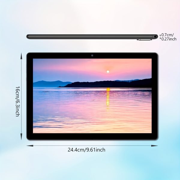 Tableta Android 15 de 10,1" con teclado, ratón y estilográfico - 3GB de RAM, 64GB de ROM + 1TB de almacenamiento expandible, procesador de 4 núcleos, pantalla táctil IPS de 1280x800, altavoces dobles, cámara de 8MP + 2MP, batería de 6000mAh de larga duración, ideal para trabajo en la oficina, viajes y estudios - Negro, tableta de oficina | Diseño de tableta elegante | Batería duradera, tableta Android, tableta, Pad - Image 2