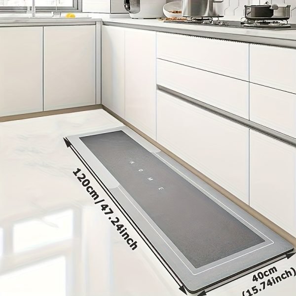 1pc Alfombra de cocina de lodo de diatomea Premium, Alfombra de suelo superabsorbente con fondo antideslizante, Alfombra de baño de secado rápido para sala de estar grande, Alfombra de baño absorbente, Alfombra de suelo de lavandería, Alfombra de entrada, Alfombra de corredor de hogar lavable para pasillo de lavandería - Image 7