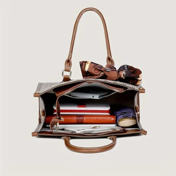 Juego de Tres Piezas de Bolso Tote Elegante de Gran Capacidad - Image 3