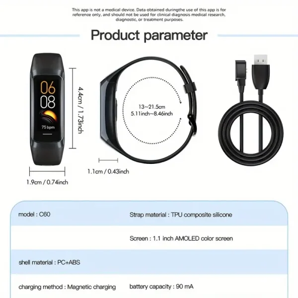 Nuevo reloj inteligente de 1,1 pulgadas con pantalla táctil completa - Image 2