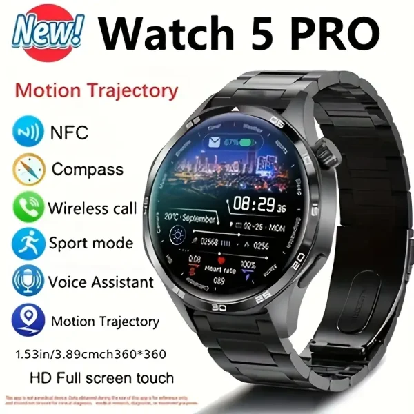 Reloj Inteligente 2025 New Watch 5 Pro para Hombres con GPS