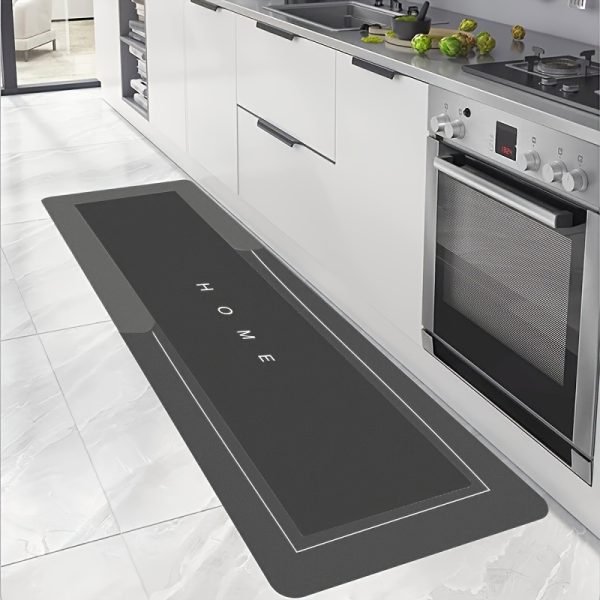 1pc Alfombra de cocina de lodo de diatomea Premium, Alfombra de suelo superabsorbente con fondo antideslizante, Alfombra de baño de secado rápido para sala de estar grande, Alfombra de baño absorbente, Alfombra de suelo de lavandería, Alfombra de entrada, Alfombra de corredor de hogar lavable para pasillo de lavandería - Image 3