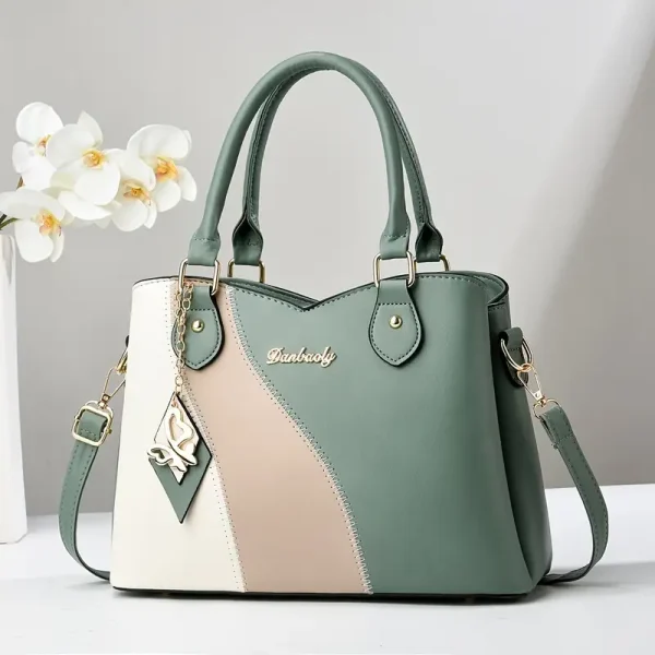 Bolsa de mujer de dos tonos elegante con correa de hombro desmontable