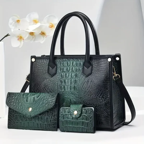 Estuche Cuadrado con Patrón de Cocodrilo - Image 2
