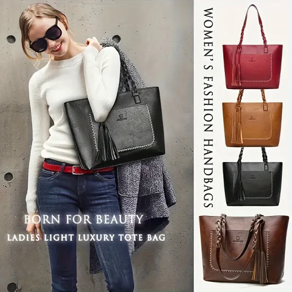 Bolso Tote de Borlas Retro para Mujer con Estilo - Image 2