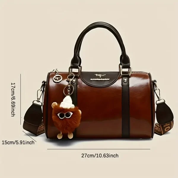 Estiloso Bolso de Mano Retro Marrón Oscuro para Mujer - Image 4