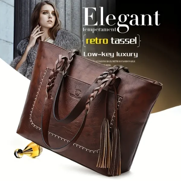 Bolso Tote de Borlas Retro para Mujer con Estilo - Image 3
