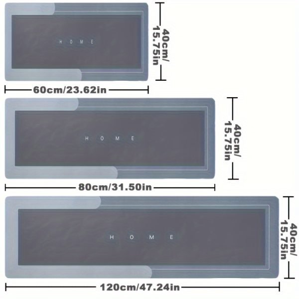 1pc Alfombra de cocina de lodo de diatomea Premium, Alfombra de suelo superabsorbente con fondo antideslizante, Alfombra de baño de secado rápido para sala de estar grande, Alfombra de baño absorbente, Alfombra de suelo de lavandería, Alfombra de entrada, Alfombra de corredor de hogar lavable para pasillo de lavandería - Image 4
