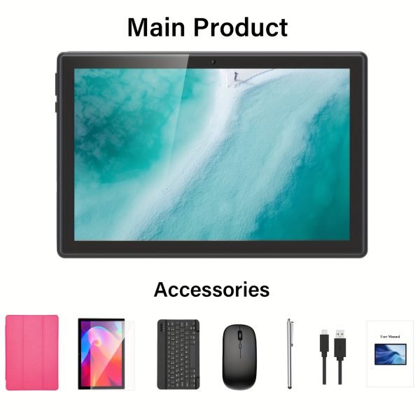 Tableta QDDQ 10 Pulgadas Android 14 con Teclado, Ratón y Estuche - 8GB RAM, 64GB ROM, Procesador Rockchip Quad-Core, Pantalla HD 1280x800, WiFi, Carga USB-C para Trabajo y Entretenimiento, Lápiz Óptico, Accesorios de Productividad, Tecnología Multifuncional, Alta Calidad, Estación Portátil, Dispositivo Confiable, Para Entusiastas de la Técnica - Image 7