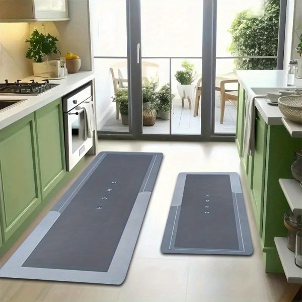 1pieza Alfombra de fibra de poliéster de 1.1cm de grosor para cocina con impresión de bienvenida - Antideslizante, alfombra de suelo para cocina, sala de estar, porche y decoración de balcón, alfombra de suelo de cocina | Alfombra de cocina moderna | Alfombra de cocina duradera, alfombra de cocina - Image 5