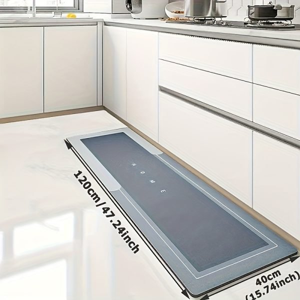 1pc Alfombra de cocina de lodo de diatomea Premium, Alfombra de suelo superabsorbente con fondo antideslizante, Alfombra de baño de secado rápido para sala de estar grande, Alfombra de baño absorbente, Alfombra de suelo de lavandería, Alfombra de entrada, Alfombra de corredor de hogar lavable para pasillo de lavandería - Image 5