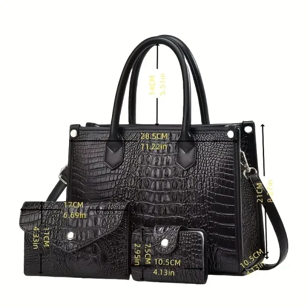 Estuche Cuadrado con Patrón de Cocodrilo