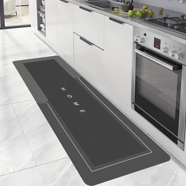 1pc Alfombra de cocina de lodo de diatomea Premium, Alfombra de suelo superabsorbente con fondo antideslizante, Alfombra de baño de secado rápido para sala de estar grande, Alfombra de baño absorbente, Alfombra de suelo de lavandería, Alfombra de entrada, Alfombra de corredor de hogar lavable para pasillo de lavandería