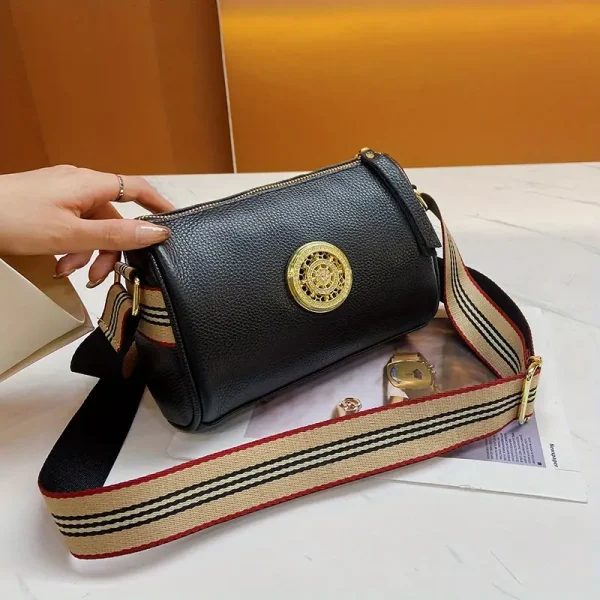 Bolso De Cuero Genuino Cruzado, Bolso De Hombro De Moda