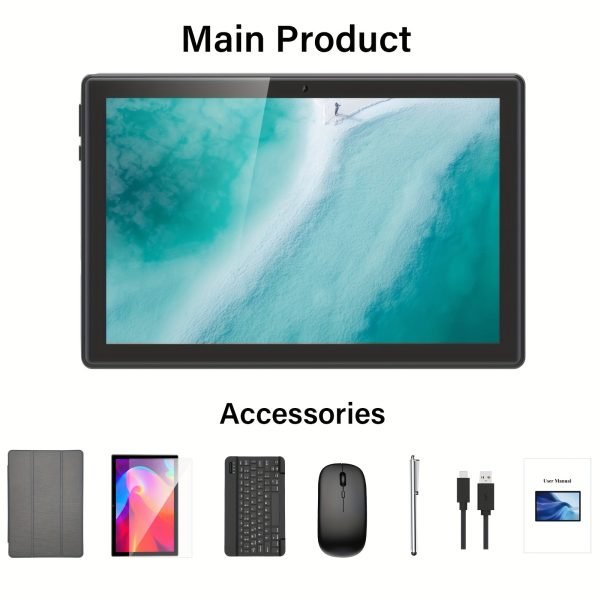 Tableta QDDQ 10 Pulgadas Android 14 con Teclado, Ratón y Estuche - 8GB RAM, 64GB ROM, Procesador Rockchip Quad-Core, Pantalla HD 1280x800, WiFi, Carga USB-C para Trabajo y Entretenimiento, Lápiz Óptico, Accesorios de Productividad, Tecnología Multifuncional, Alta Calidad, Estación Portátil, Dispositivo Confiable, Para Entusiastas de la Técnica - Image 5