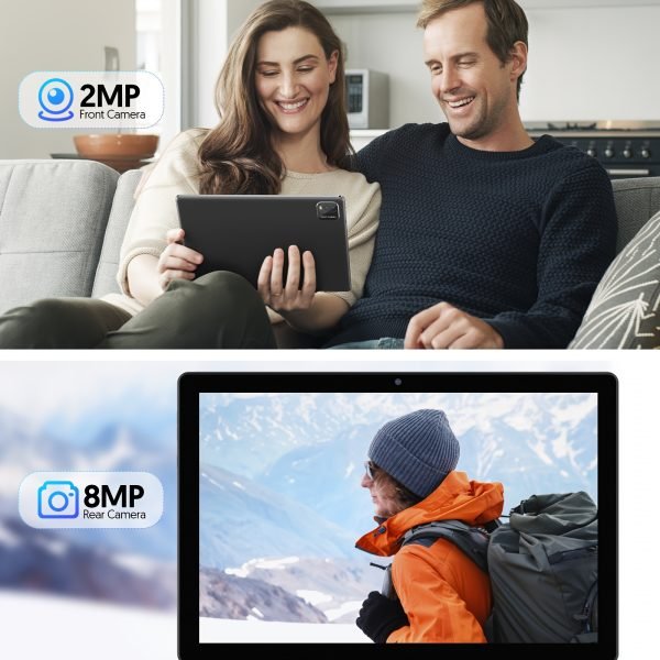 Tableta Android 15 de 10,1" con teclado, ratón y estilográfico - 3GB de RAM, 64GB de ROM + 1TB de almacenamiento expandible, procesador de 4 núcleos, pantalla táctil IPS de 1280x800, altavoces dobles, cámara de 8MP + 2MP, batería de 6000mAh de larga duración, ideal para trabajo en la oficina, viajes y estudios - Negro, tableta de oficina | Diseño de tableta elegante | Batería duradera, tableta Android, tableta, Pad - Image 8