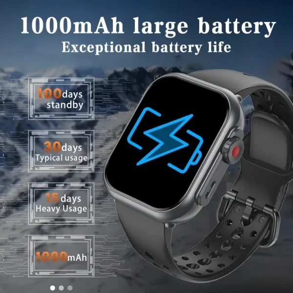 Reloj inteligente para seguimiento de fitness, batería grande de 1000 mAh